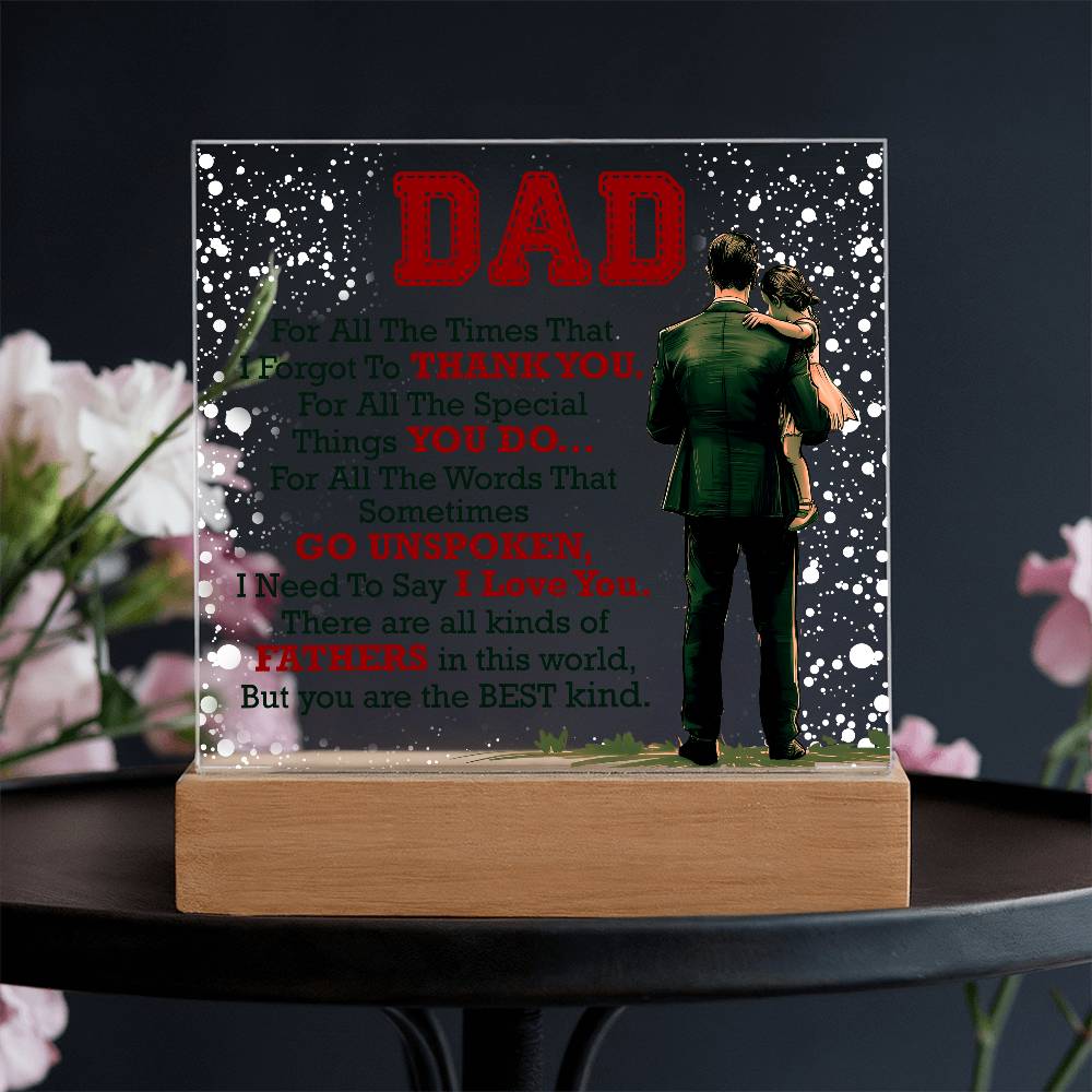 Thank You Dad - Acrylic Square - Teedubb Xsclusive