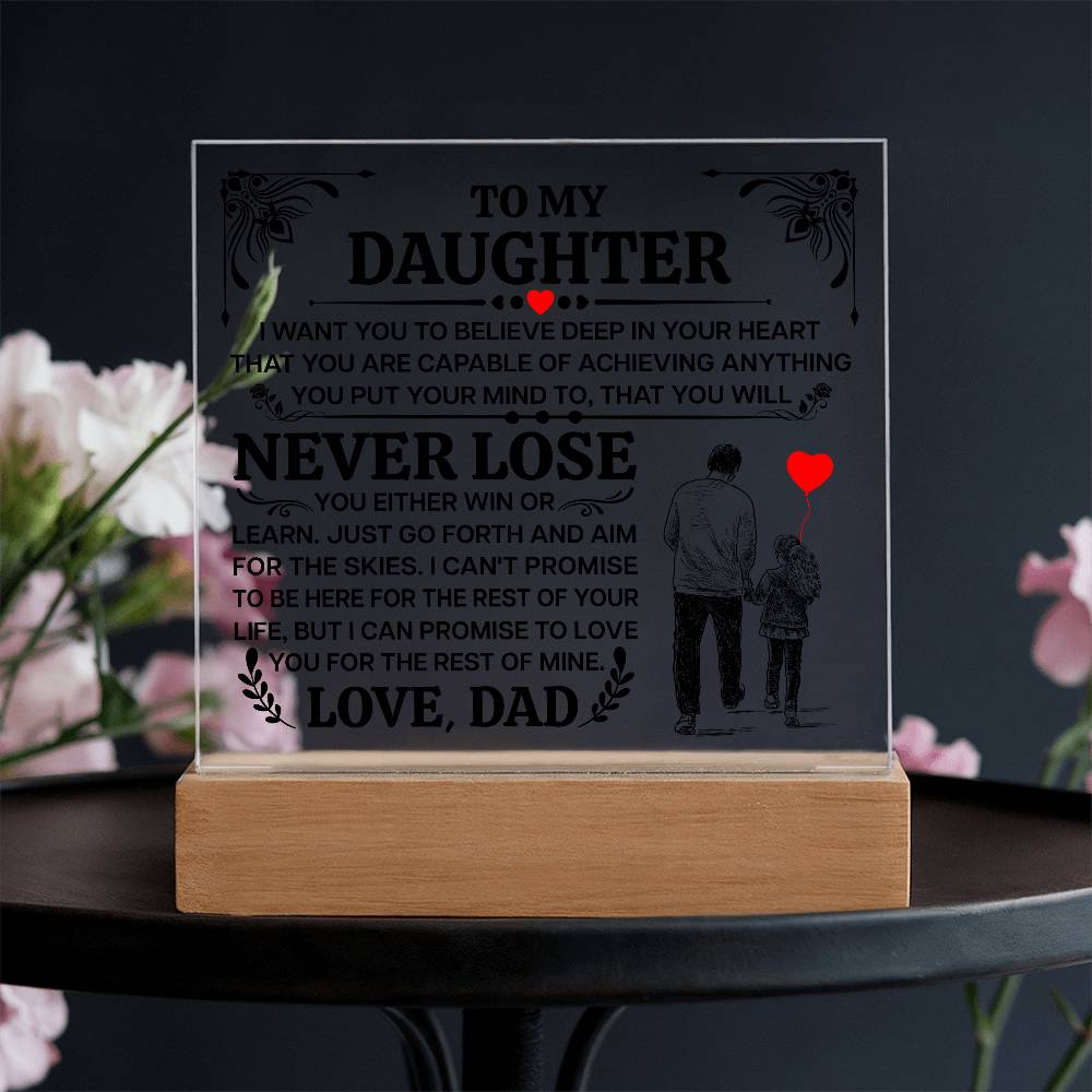 To My Daughter Promise – Acrylic Square - Teedubb Xsclusive