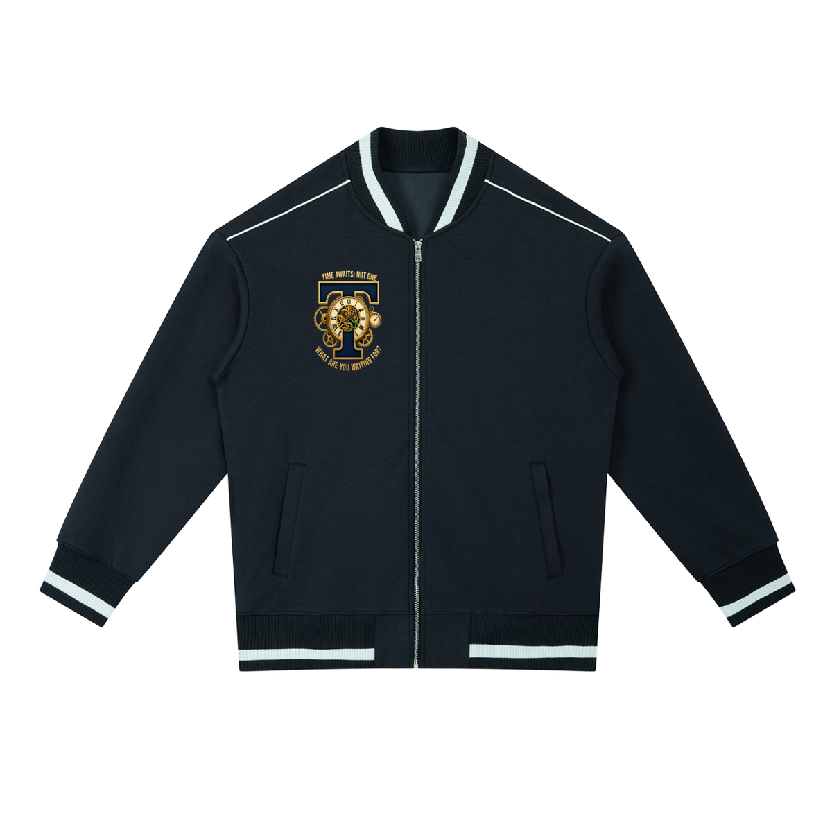 " TX" Contrast Piping Zip Bomber Jacket ODMPOD