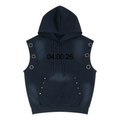 "04:00:26" Vintage Wash Sun Fade Sleeveless Hoodie ODMPOD