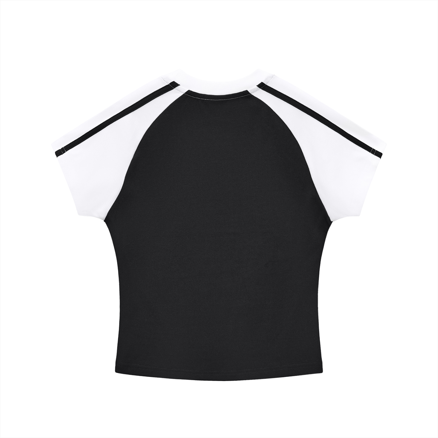Contrast Stripes Bodycon Raglan  Sleeve T-Shirt ODMPOD