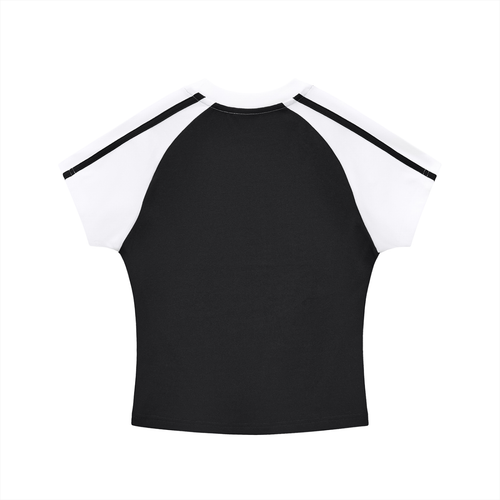 Contrast Stripes Bodycon Raglan  Sleeve T-Shirt ODMPOD