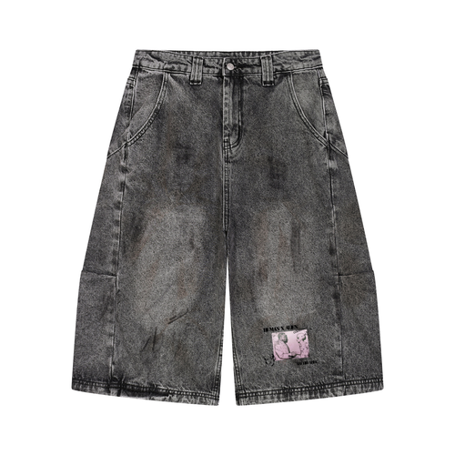 "Human vs Alien" Vintage Wash Denim Jeans ODMPOD