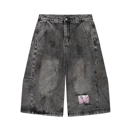 "Human vs Alien" Vintage Wash Denim Jeans ODMPOD