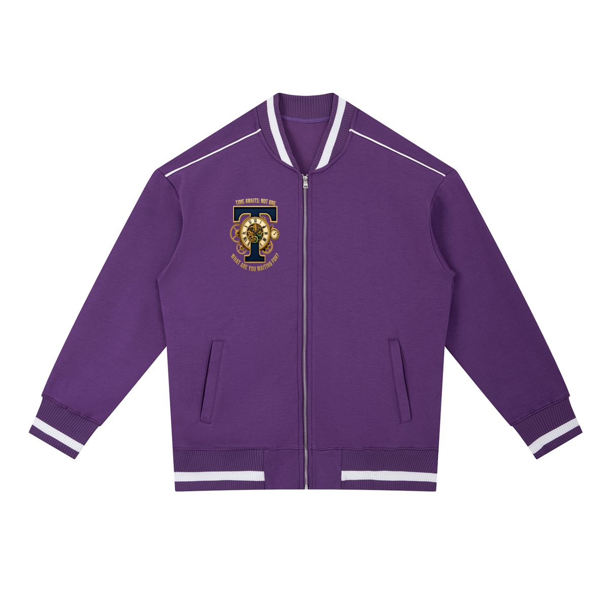 " TX" Contrast Piping Zip Bomber Jacket ODMPOD